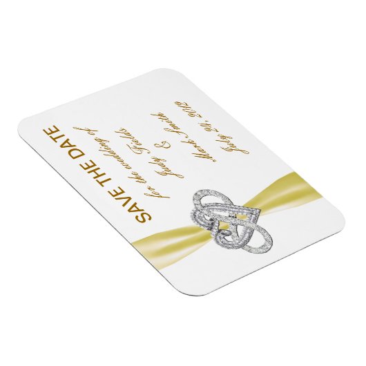 Gele Oneindigheid Hart Save The Date Magneet (Rechterzijde)