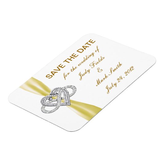 Gele Oneindigheid Hart Save The Date Magneet (Linkerzijde)