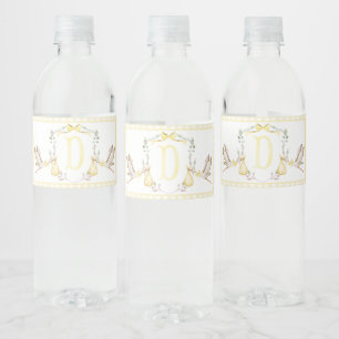 Gele ooievaar Baby shower waterflesetiketten Waterfles Etiket