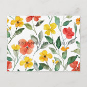 Gele oranje bloemen briefkaart (Voorkant)