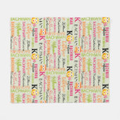 Gele Oranje Eigenaren met Naam en Monogram Collage Fleece Deken (Voorkant (Horizontaal))