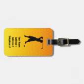 Gele Oranje  Golfer Bagagelabel (Voorkant horizontaal)