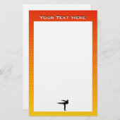 Gele Oranje krijgskunst Briefpapier (Voorkant / Achterkant)