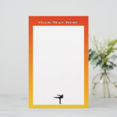 Gele Oranje krijgskunst Briefpapier (Staand voorkant)