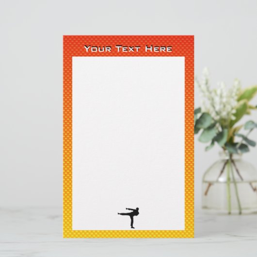 Gele Oranje krijgskunst Briefpapier (Staand voorkant)