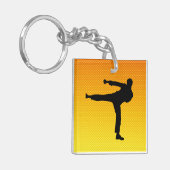 Gele Oranje krijgskunst Sleutelhanger (Voorkant Links)