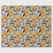 Gele oranje orchideeën. cadeaupapier (Vlak)