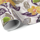 Gele oranje orchideeën. cadeaupapier (Rol Hoek)