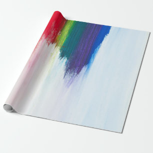 Gele, oranje, rode, groene en blauwe abstracte pij cadeaupapier