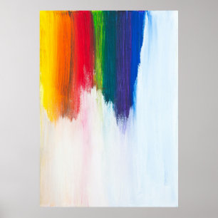 Gele, oranje, rode, groene en blauwe abstracte pij poster