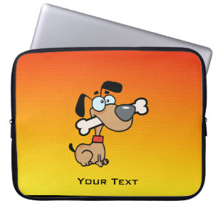 Gele Oranje tekenfilm Dog Laptop Sleeve