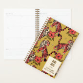 Gele Oranje Tijger Bloem Kat Grote Katachtige Pers Planner (Display)