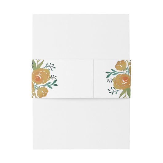 Gele Oranje volken en Rozen Monogram Weddenschap Uitnodigingen Wikkel (Achterkant Voorbeeld)