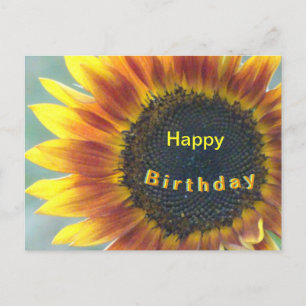 Gele oranje zonnebloem Gelukkige verjaardag briefk Briefkaart