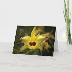 Gele orchidee bedankkaart