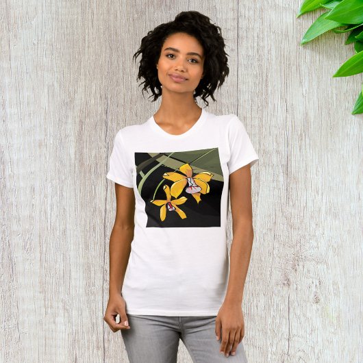 Gele Orchidee Bloem Tropisch Botanisch T-shirt