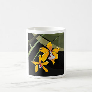 Gele Orchidee Bloem Tropische Botanische Koffiemok