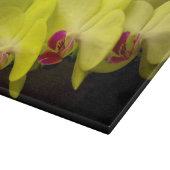 Gele Orchidee - Decoratief Glas Snijplank (Hoek)