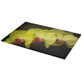 Gele Orchidee - Decoratief Glas Snijplank (Hoek)