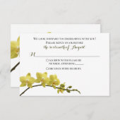 Gele Orchidee Huwelijks Antwoordkaart RSVP Kaartje (Voorkant / Achterkant)