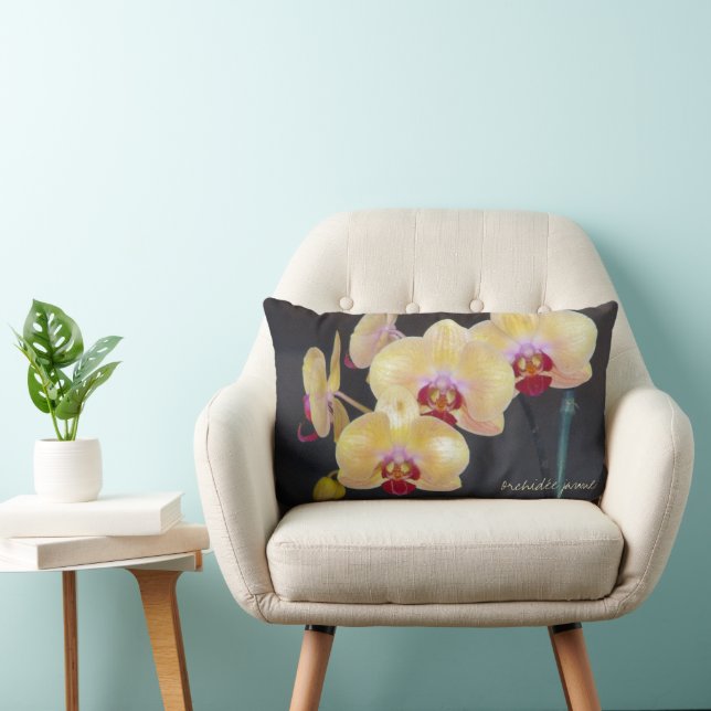 Gele orchidee kussen (Stoel)