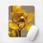 Gele orchidee mousepad muismat (Met muis)