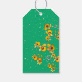 Gele orchideeën Magical Gold Sparkles Stars Green Cadeaulabel (Achterkant)