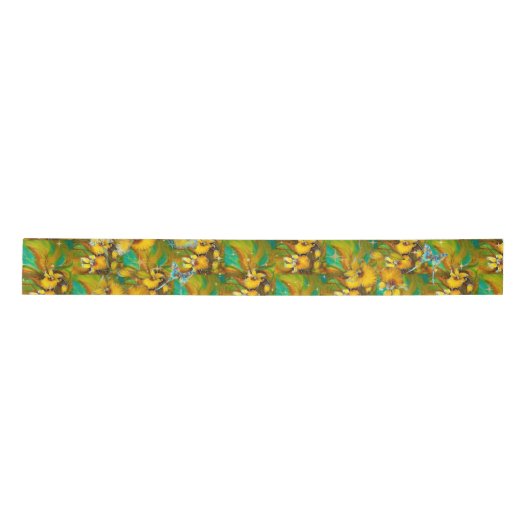 Gele orchideeën Magical Gold Sparkles Stars Green Lint (Voorkant)