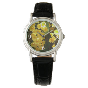 Gele Orchids Tropische Bloemen Horloge
