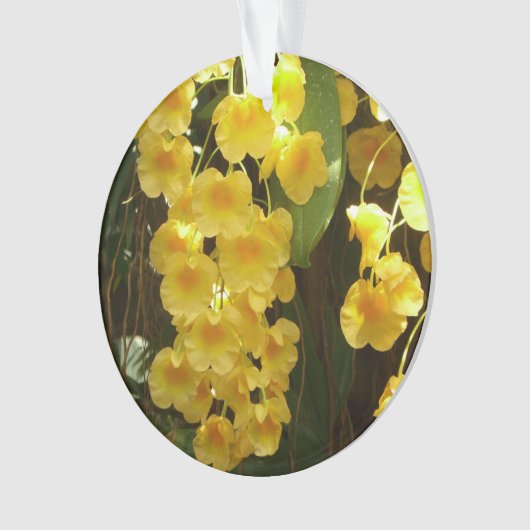 Gele Orchids Tropische Bloemen Ornament (voorkant)