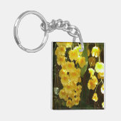 Gele Orchids Tropische Bloemen Sleutelhanger (Voorkant Links)