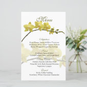  Gele Orchids Wedding Menu Kaart (Staand voorkant)