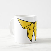Gele Origami vlinder Mok (Voorkant links)