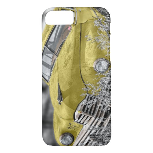  gele oude autotelefoon draagtas Case-Mate iPhone case (Achterkant)