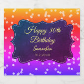 Gele Paarse Confetti Sparkling Wijnetiket (Enkel label)