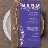 Gele Paarse Wildbloemen Bruiloft Menu