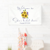 Gele paarse wilde bloem zonnebloem aquarel spandoek (Insitu)