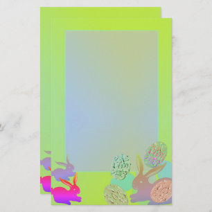 Gele paashaas eieren briefpapier