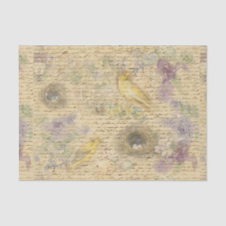 Gele paasvogels decoupage papier