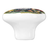 Gele paddenstoelgangster keramische knop (Zijkant)