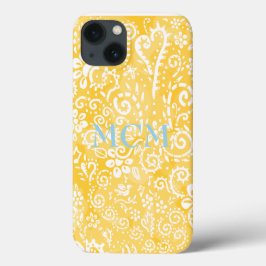  gele paisley iPhone 13 hoesje