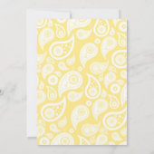 Gele Paisley Wedding Invitations Kaart (Achterkant)