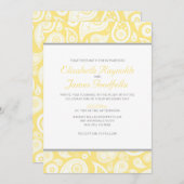 Gele Paisley Wedding Invitations Kaart (Voorkant / Achterkant)
