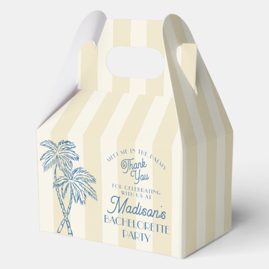 Gele Palm Spring Pastel Beach Bachelorette Party Bedankdoosjes (Voorkant)