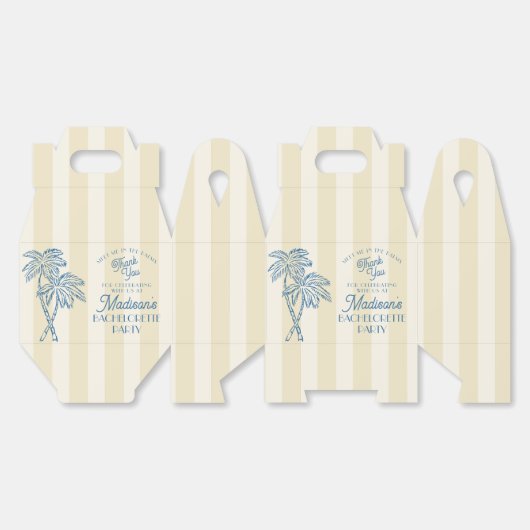 Gele Palm Spring Pastel Beach Bachelorette Party Bedankdoosjes (Ongevouwen)