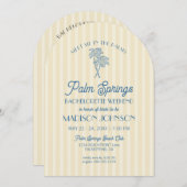 Gele Palm Spring Pastel Beach Bachelorette Party Kaart (Voorkant / Achterkant)