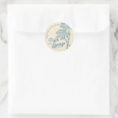 Gele Palm Springs Beach Party Envelope Favoriet Ronde Sticker (Tas)