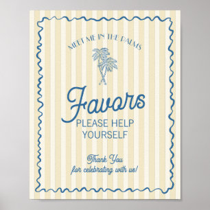 Gele Palm Springs Pastel Beach Favorieten Poster