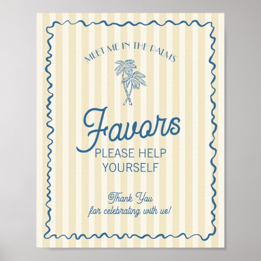 Gele Palm Springs Pastel Beach Favorieten Poster (Voorkant)