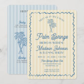 Gele Palm Springs Pastel Beach Verjaardag Weekend Kaart (Voorkant / Achterkant)
